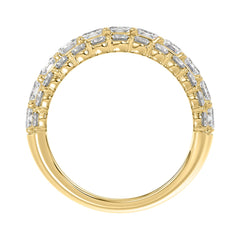 LADIES BAND 3 1/2CT ROUND/EMERALD DIAMOND 14K YELLOW GOLD