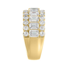 LADIES BAND 3 1/2CT ROUND/EMERALD DIAMOND 14K YELLOW GOLD