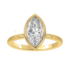 LADIES SOLITAIRE RING 2CT MARQUISE DIAMOND 14K YELLOW GOLD (CENTER STONE MARQUISE DIAMOND 2CT )
