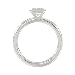 LADIES SOLITAIRE RING 2CT EMERALD DIAMOND 14K WHITE GOLD (CENTER STONE EMERALD DIAMOND 2CT )