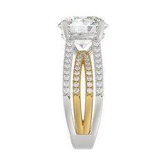 LADIES RING 3 5/8CT ROUND DIAMOND 14K WHITE/YELLOW GOLD (CENTER STONE ROUND DIAMOND 3CT )