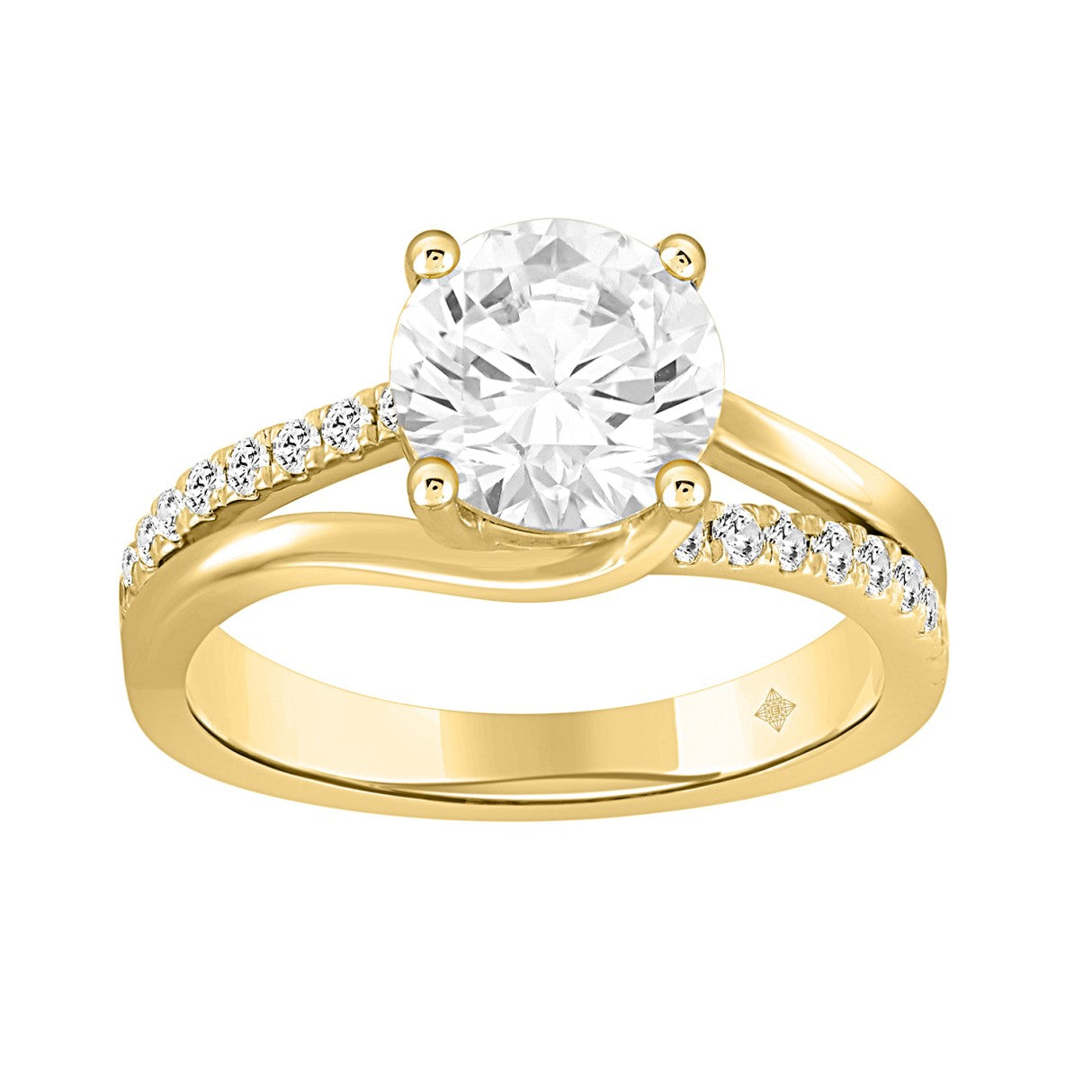 14K YELLOW GOLD 2 1/4CT ROUND DIAMOND LADIES RING (CENTER STONE ROUND DIAMOND 2.00CT)