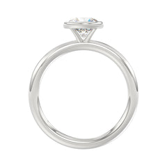 LADIES SOLITAIRE RING 1CT ROUND DIAMOND 14K WHITE GOLD (CENTER STONE ROUND DIAMOND 1CT )