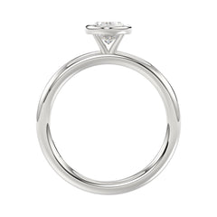 LADIES SOLITAIRE RING 1CT OVAL DIAMOND 14K WHITE GOLD (CENTER STONE OVAL DIAMOND 1CT )