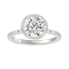 LADIES SOLITAIRE RING 3CT ROUND DIAMOND 14K WHITE GOLD (CENTER STONE ROUND DIAMOND 3CT )