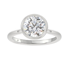 LADIES SOLITAIRE RING 3CT ROUND DIAMOND 14K WHITE GOLD (CENTER STONE ROUND DIAMOND 3CT )