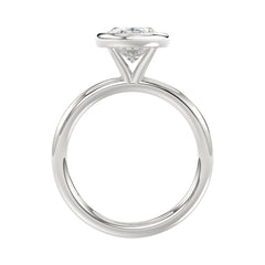LADIES SOLITAIRE RING 3CT OVAL DIAMOND 14K WHITE GOLD (CENTER STONE OVAL DIAMOND 3CT )
