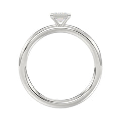 LADIES SOLITAIRE RING 1CT EMERALD DIAMOND 14K WHITE GOLD (CENTER STONE EMERALD DIAMOND 1CT )