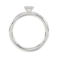 LADIES SOLITAIRE RING 1CT EMERALD DIAMOND 14K WHITE GOLD (CENTER STONE EMERALD DIAMOND 1CT )