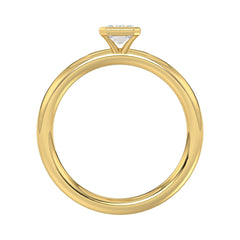 LADIES SOLITAIRE RING 1CT EMERALD DIAMOND 14K YELLOW GOLD (CENTER STONE EMERALD DIAMOND 1CT )