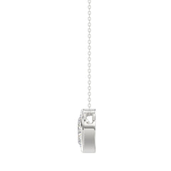 LADIES SOLITAIRE PENDANT 1CT OVAL DIAMOND 14K WHITE GOLD WITH CHAIN