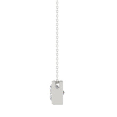 LADIES SOLITAIRE PENDANT 1CT PRINCESS DIAMOND 14K WHITE GOLD WITH CHAIN