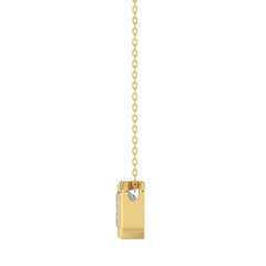 LADIES SOLITAIRE PENDANT 1CT EMERALD DIAMOND 14K YELLOW GOLD WITH CHAIN
