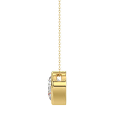 LADIES SOLITAIRE PENDANT 2CT ROUND DIAMOND 14K YELLOW GOLD