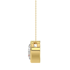 LADIES SOLITAIRE PENDANT 3CT ROUND DIAMOND 14K YELLOW GOLD