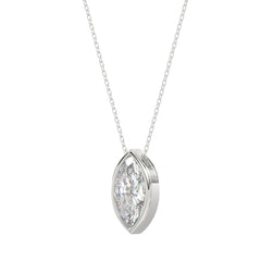 LADIES SOLITAIRE PENDANT 2CT MARQUISE DIAMOND 14K WHITE GOLD