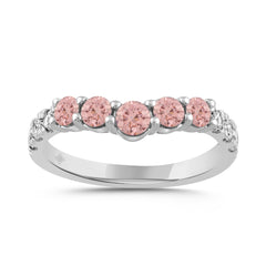 LADIES BAND 1CT ROUND DIAMOND 14K WHITE GOLD 