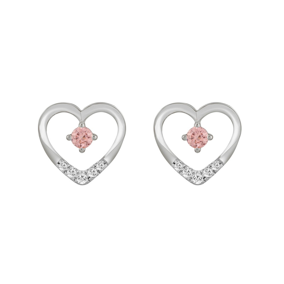 LADIES EARRINGS 1/3CT ROUND DIAMOND 14K WHITE GOLD (CENTER STONE ROUND DIAMOND 1/5CT )
