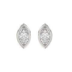 LADIES SOLITAIRE EARRINGS 3CT MARQUISE DIAMOND 14K WHITE GOLD