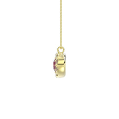 14K YELLOW GOLD 1.00CT ROUND/RUBY DIAMOND LADIES PENDANT (CENTER STONE ROUND RUBY DIAMOND 5/8CT)