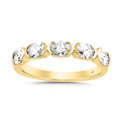 LADIES BAND 1CT OVAL DIAMOND 14K YELLOW GOLD