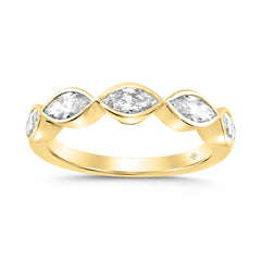 LADIES BAND 1CT MARQUISE DIAMOND 14K YELLOW GOLD