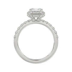 14K WHITE GOLD 4.00CT ROUND/EMERALD DIAMOND LADIES RING (CENTER STONE EMERALD DIAMOND 3.00CT)