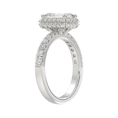 14K WHITE GOLD 4.00CT ROUND/EMERALD DIAMOND LADIES RING (CENTER STONE EMERALD DIAMOND 3.00CT)