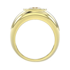 MEN'S RING 2CT ROUND DIAMOND 14K YELLOW GOLD (CENTER STONE ROUND DIAMOND 2CT )