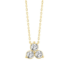 LADIES NECKLACE 1CT ROUND DIAMOND 14K YELLOW GOLD WITH CHAIN