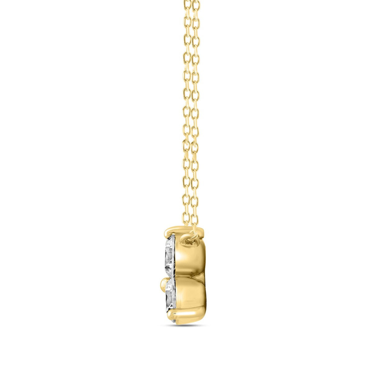 LADIES NECKLACE 1CT ROUND DIAMOND 14K YELLOW GOLD WITH CHAIN