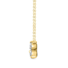 LADIES NECKLACE 1CT ROUND DIAMOND 14K YELLOW GOLD WITH CHAIN 