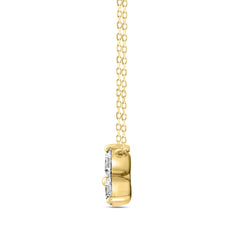 LADIES NECKLACE 1CT ROUND DIAMOND 14K YELLOW GOLD WITH CHAIN 