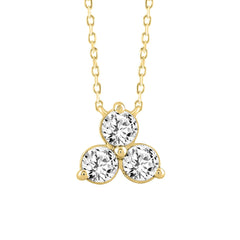 LADIES NECKLACE 1CT ROUND DIAMOND 14K YELLOW GOLD WITH CHAIN