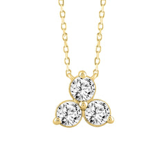 LADIES NECKLACE 1CT ROUND DIAMOND 14K YELLOW GOLD WITH CHAIN 
