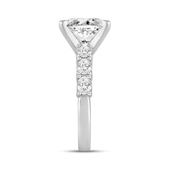 LADIES RING 4 1/2CT ROUND/OVAL DIAMOND 14K WHITE GOLD (CENTER STONE OVAL DIAMOND 3.00CT)