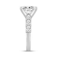 LADIES RING 4 1/2CT ROUND/OVAL DIAMOND 14K WHITE GOLD (CENTER STONE OVAL DIAMOND 3.00CT)