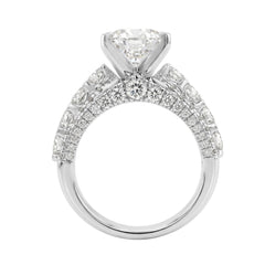 LADIES RING 5 1/4CT ROUND/ PEAR DIAMOND 14K WHITE GOLD (CENTER STONE PEAR DIAMOND 3CT )