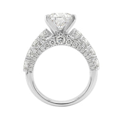 LADIES RING 5 1/4CT ROUND/ PEAR DIAMOND 14K WHITE GOLD (CENTER STONE PEAR DIAMOND 3CT )