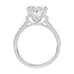 14K WHITE GOLD 4 1/2CT ROUND/OVAL DIAMOND LADIES BRIDAL SET (CENTER STONE OVAL DIAMOND 4.00CT)