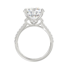 LADIES BRIDAL SET 5 1/2CT ROUND DIAMOND 14K WHITE GOLD (CENTER STONE ROUND DIAMOND 5CT )