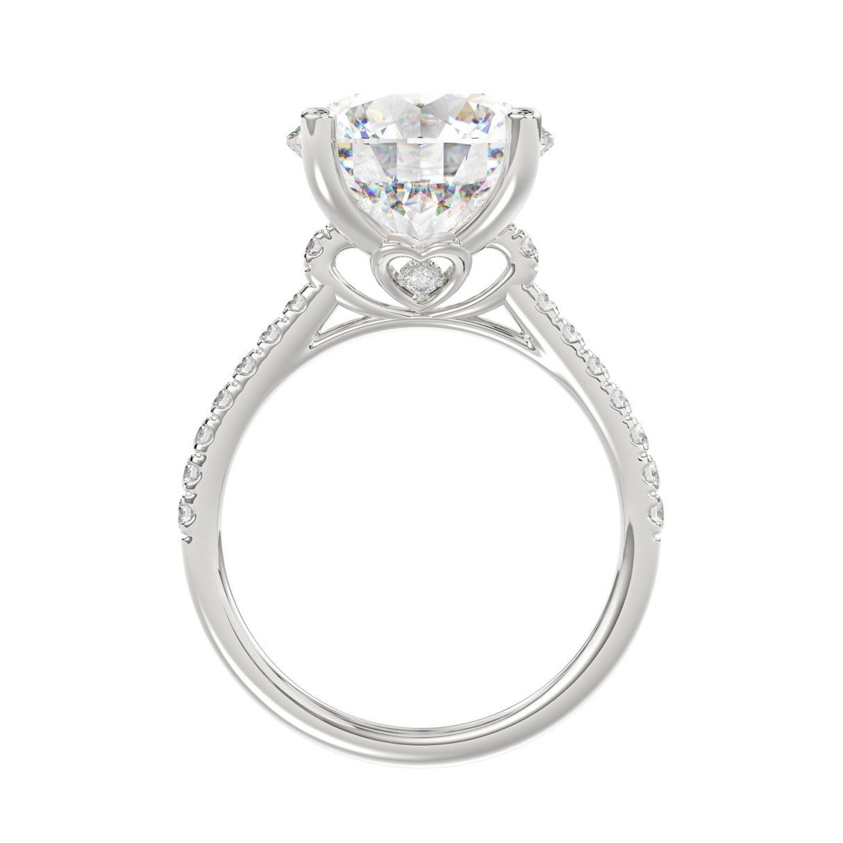 LADIES BRIDAL SET 5 1/2CT ROUND DIAMOND 14K WHITE GOLD (CENTER STONE ROUND DIAMOND 5CT )