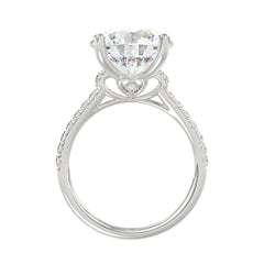 LADIES BRIDAL SET 5 1/2CT ROUND DIAMOND 14K WHITE GOLD (CENTER STONE ROUND DIAMOND 5CT )