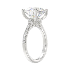 LADIES BRIDAL SET 5 1/2CT ROUND DIAMOND 14K WHITE GOLD (CENTER STONE ROUND DIAMOND 5CT )