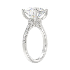LADIES BRIDAL SET 5 1/2CT ROUND DIAMOND 14K WHITE GOLD (CENTER STONE ROUND DIAMOND 5CT )