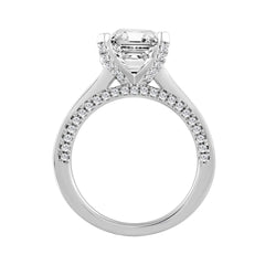 LADIES RING 4 5/8CT ROUND/PRINCESS/EMERALD DIAMOND 14K WHITE GOLD (CENTER STONE EMERALD DIAMOND 3CT )