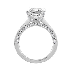 LADIES RING 4 5/8CT ROUND/PRINCESS/EMERALD DIAMOND 14K WHITE GOLD (CENTER STONE EMERALD DIAMOND 3CT )