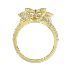 LADIES RING 2 1/4CT ROUND/MARQUISE DIAMOND 14K YELLOW GOLD