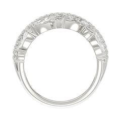 This is a diamond 14k cluster Ladies 2CT Ring featuring Marquise-shaped and round-cut diamonds in a leaf or floral motif set in white gold (Color F-G  Clarity VS1/VS2)