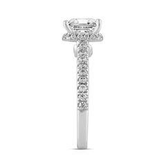 LADIES RING 2 1/2CT ROUND/PRINCESS DIAMOND 14K WHITE GOLD (CENTER STONE PRINCESS DIAMOND 2CT )